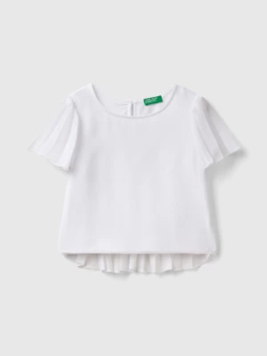 Benetton, Blouse With Pleated Details, size 3XL, White, Kids United Colors of Benetton