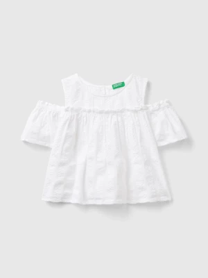 Benetton, Blouse With Rouches, size 2XL, White, Kids United Colors of Benetton