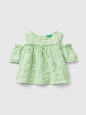 Benetton, Blouse With Rouches, size M, Light Green, Kids United Colors of Benetton