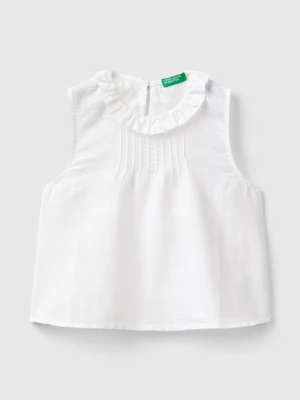 Benetton, Blouse With Ruffle Collar, size 104, White, Kids United Colors of Benetton