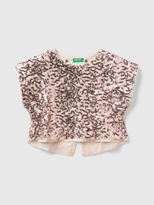 Benetton, Blouse With Sequins, size 3XL, Beige, Kids United Colors of Benetton