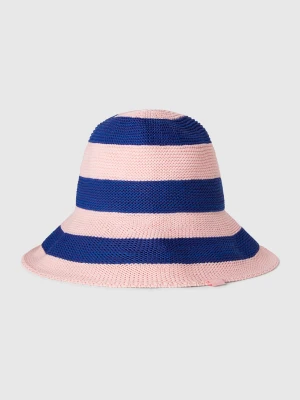 Benetton, Blue And Pink Striped Hat, size S, Multi-color, Women United Colors of Benetton
