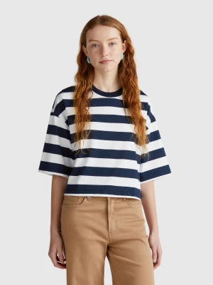 Benetton, Blue And White Striped T-shirt, size XXS, Blue, Women United Colors of Benetton