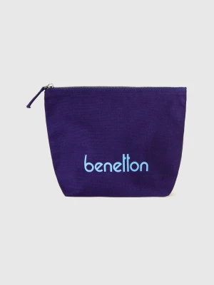 Benetton, Blue Clutch In Pure Cotton, size OS, Blue, Women United Colors of Benetton
