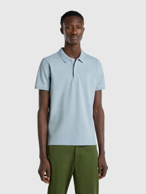 Benetton, Blue Gray Slim Fit Polo, size XS, Light Blue, Men United Colors of Benetton