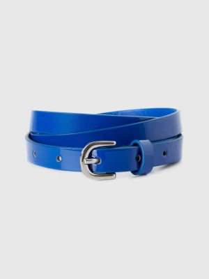 Benetton, Blue Low Waist Patent Belt, size M, Blue, Women United Colors of Benetton