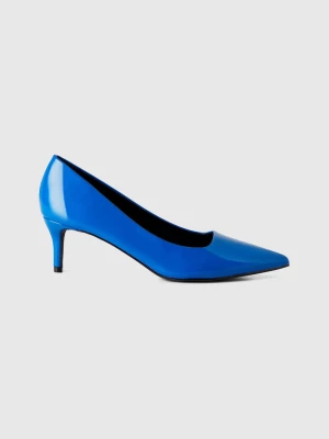 Benetton, Blue Pump With Patent Heel, size 35, Blue, Women United Colors of Benetton