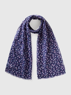 Benetton, Blue Scarf With Floral Print, size OS, Blue, Women United Colors of Benetton