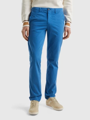 Benetton, Blue Slim Fit Chinos, size 48, Blue, Men United Colors of Benetton