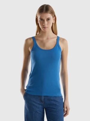 Benetton, Blue Tank Top In Pure Cotton, size M, Blue, Women United Colors of Benetton