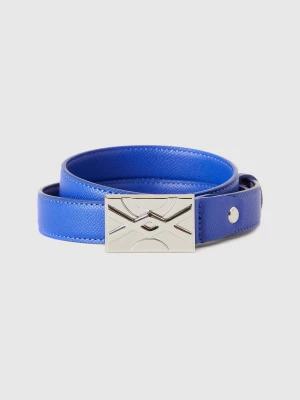 Benetton, Blue Thin Belt, size L, Bright Blue, Women United Colors of Benetton