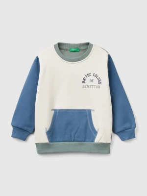 Benetton Bluza w kolorze zielono-niebiesko-kremowym rozmiar: 82