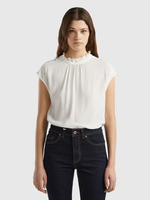 Benetton Bluzka w kolorze białym rozmiar: L