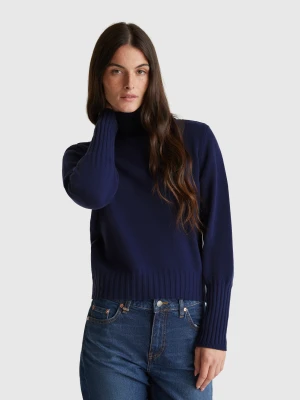 Benetton, Boat Neck Sweater, Size: L, Dark Blue, Women United Colors of Benetton