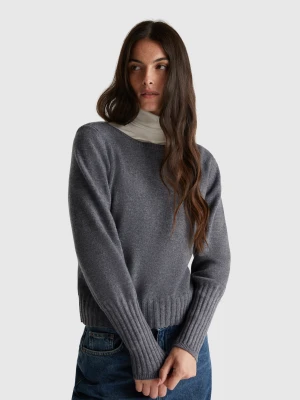 Benetton, Boat Neck Sweater, Size: L, Dark Gray, Women United Colors of Benetton
