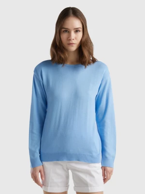 Benetton, Boat Neck Sweater, size L, Light Blue, Women United Colors of Benetton