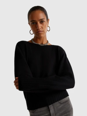 Benetton, Boat Neck Sweater, size S, Black, Women United Colors of Benetton