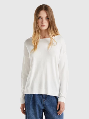 Zdjęcie produktu Benetton, Boat Neck Sweater, size S, Creamy White, Women United Colors of Benetton