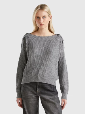 Benetton, Boat Neck Sweater, size XL, Gray, Women United Colors of Benetton