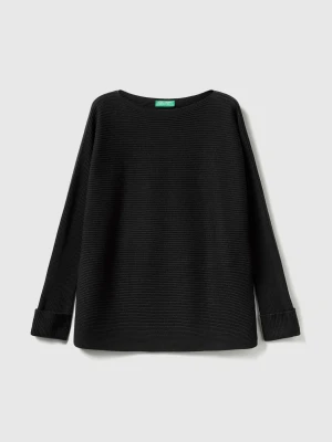 Benetton, Boat Neck Sweater, Size: XS, Black, Women United Colors of Benetton