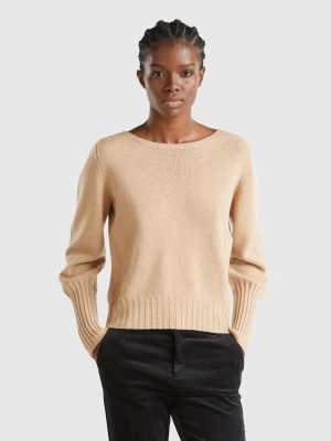 Zdjęcie produktu Benetton, Boat Neck Sweater, size XS, Camel, Women United Colors of Benetton