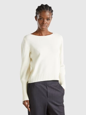 Benetton, Boat Neck Sweater, size XS, Creamy White, Women United Colors of Benetton