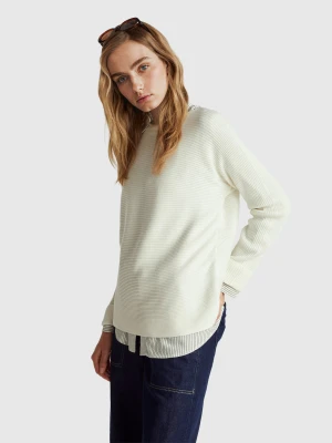 Benetton, Boat Neck Sweater, Size: XS, Creamy White, Women United Colors of Benetton