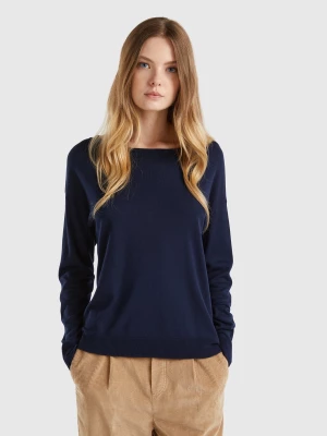 Benetton, Boat Neck Sweater, size XS, Dark Blue, Women United Colors of Benetton