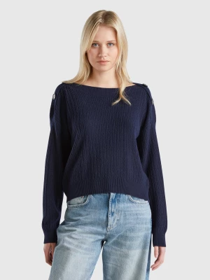 Benetton, Boat Neck Sweater, size XL, Dark Blue, Women United Colors of Benetton