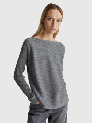Benetton, Boat Neck Sweater, Size: XS, Dark Gray, Women United Colors of Benetton