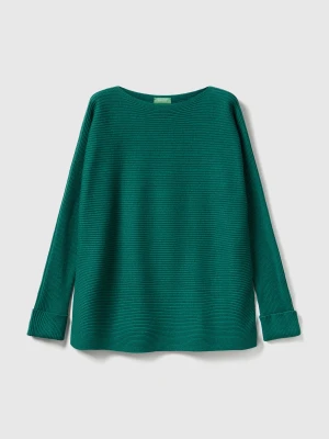 Benetton, Boat Neck Sweater, Size: XS, Dark Green, Women United Colors of Benetton