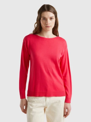 Benetton, Boat Neck Sweater, size XS, Fuchsia, Women United Colors of Benetton