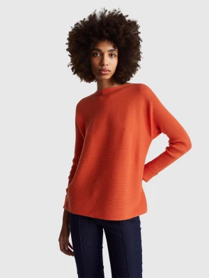 Benetton, Boat Neck Sweater, Size: XS, Orange, Women United Colors of Benetton