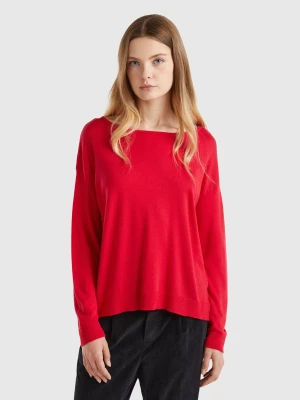 Benetton, Boat Neck Sweater, size XS, Red, Women United Colors of Benetton