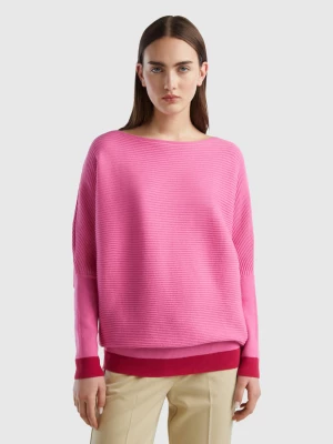 Benetton, Boat Neck Sweater, size XS-S, Pink, Women United Colors of Benetton