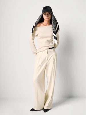 Benetton, Boat Neck Sweater, Size: XXS, Beige, Women United Colors of Benetton