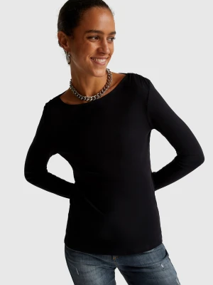 Benetton, Boat Neck T-shirt, Size: XS, Black, Women United Colors of Benetton