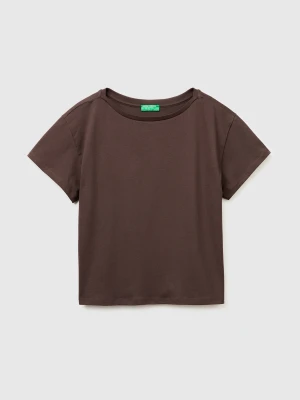 Benetton, Boat-neck T-shirt, Size: XXS, Brown, Women United Colors of Benetton