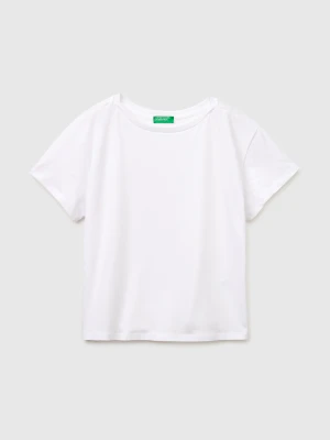 Benetton, Boat-neck T-shirt, Size: XXS, White, Women United Colors of Benetton