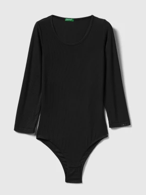 Benetton, Bodysuit In Stretch Viscose, Size: XS, Black, Women United Colors of Benetton