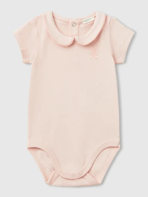 Benetton, Bodysuit With Cotton Collar, size 82, Soft Pink, Kids United Colors of Benetton