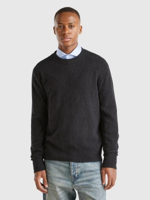 Benetton, Bouclé Crew Neck Sweater, size S, Dark Gray, Men United Colors of Benetton