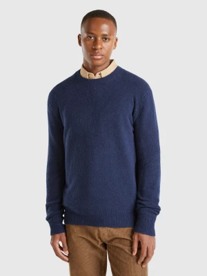 Benetton, Bouclé Crew Neck Sweater, size S, Dark Blue, Men United Colors of Benetton