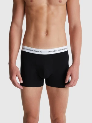 Benetton, Boxers In Stretch Cotton, size XL, Black, Men United Colors of Benetton