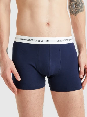 Benetton, Boxers In Stretch Cotton, size XL, Dark Blue, Men United Colors of Benetton
