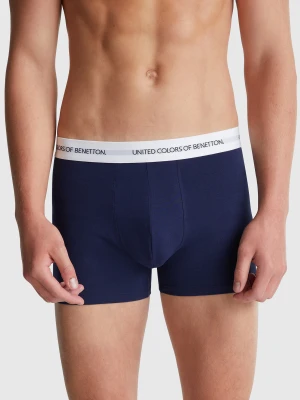Benetton, Boxers In Stretch Cotton, size XL, Dark Blue, Men United Colors of Benetton