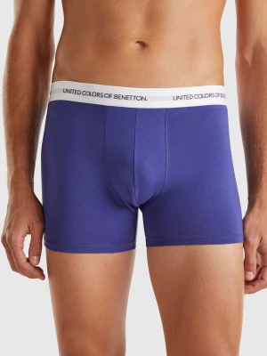 Benetton, Boxers In Stretch Organic Cotton, size L, Blue, Men United Colors of Benetton