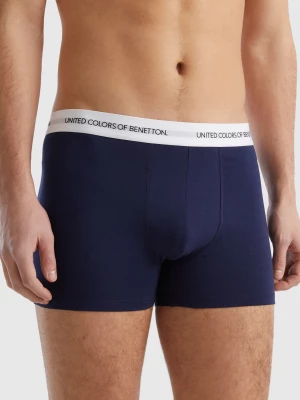 Benetton, Boxers In Stretch Organic Cotton, size L, Dark Blue, Men United Colors of Benetton