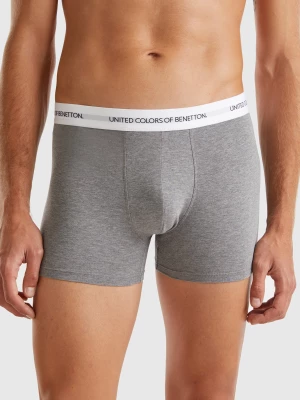 Benetton, Boxers In Stretch Organic Cotton, size L, Dark Gray, Men United Colors of Benetton