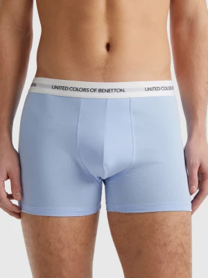 Benetton, Boxers In Stretch Organic Cotton, size L, Sky Blue, Men United Colors of Benetton
